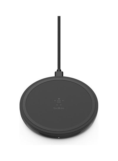 اشتري Boost Charge Wireless Charging Pad 10W (Qi-Certified Fast Wireless Charger For iPhone,Samsung,Google,More) Black في الامارات