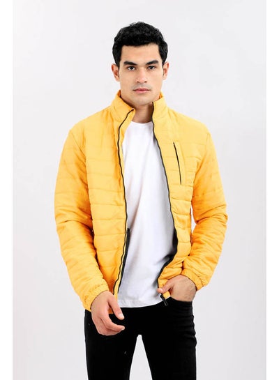 Buy Casual Plain-Basic Long Sleeve Jackets Mustard in Egypt