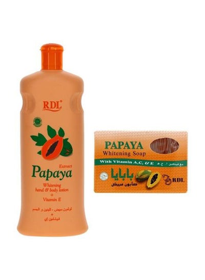 Buy Extract Hand & Body Lotion With Free Papaya Whitening Soap 600ml in Saudi Arabia