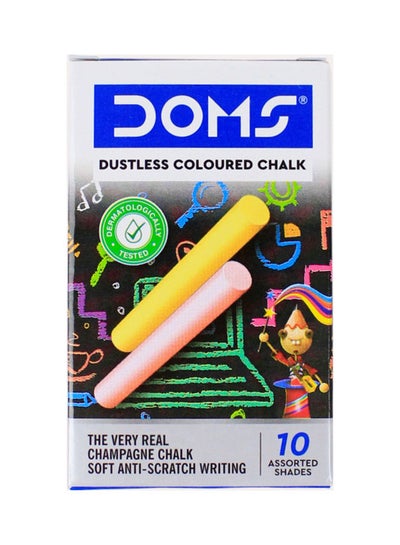 Buy 10-Piece Dustless Coloured Chalk Multicolour in Saudi Arabia