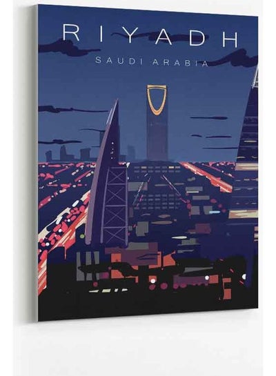 Buy Riyadh KSA Framed Canvas Wall Art Multicolour 40 x 60cm in Saudi Arabia