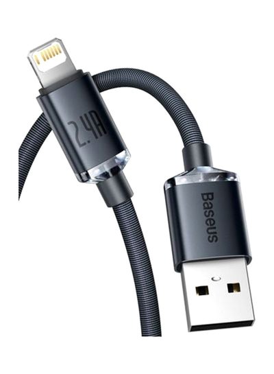 اشتري كابل شحن ومزامنة مُضفّر من منفذ USB-A إلى منفذ Lightning بطول 1.2 م من سلسلة شاين لأجهزة آي باد، آيربودز، آيفون 13/ 12/ 11، 11 برو، 11 برو ماكس، XS،XS ماكس، X ،XR وآيفون 8SE وآيفون 8/ 8 بلس والمزيد لون أسود. في الامارات