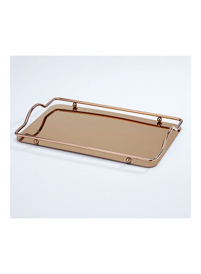 Buy Stainless Steel Rectangle Dim Sum Tray Rose Gold 34.5 x 21cm in UAE