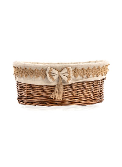 Buy Moana Willow Basket Brown 36x27x15cm in UAE