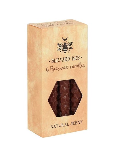 اشتري 6-Piece Blessed Bee Beeswax Spell Earth Magic Candle Brown 11cm في الامارات