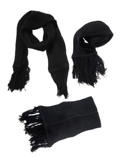 Buy Wool Basic Casual Scarves Black in Egypt