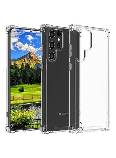 Buy Slim Case with 4 Corners Soft TPU Bumper Case for Samsung Galaxy S22 Ultra 5G Clear in Egypt