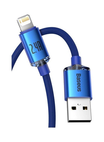 اشتري كابل كريستال شاين سيريس للشحن ومزامنة البيانات بتصميم مضفر بمنفذ USB-A إلى Lightning (بطول 1.2 م) مناسب لأبل آي باد وآيربودز وآيفون 13/ 12/ 11/ 11 برو/ 11 برو ماكس/ XS/ XS ماكس/ XR/ X/ 8SE/ 8/ 8 بلس والكثير غير ذلك. أزرق في الامارات