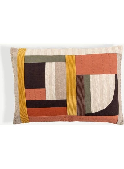 Buy Donna Hand Stitched Embroidered Filled Cushion cotton Multicolour 30x50cm in UAE