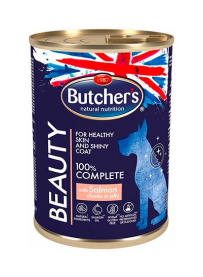 Buy Beauty with Salmon Chunks in Jelly for Dogs Multicolour 400grams in Saudi Arabia