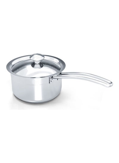 اشتري Stainless Steel Milk Pan With Lid Silver 16cm في السعودية