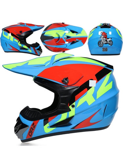 Buy Outdoor Off-Road Mountain Full Face Racing Motorcycle Helmet Kit in UAE