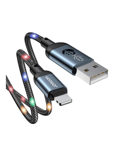 Buy S-1230N16 Usb To Lightning Fast Charging And Data Cable With Voice Control Led Light Grey in UAE