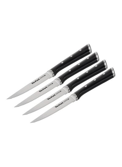 اشتري Set of 4 Ice Force Stainless Steel Steak Knives Black 11cm في السعودية