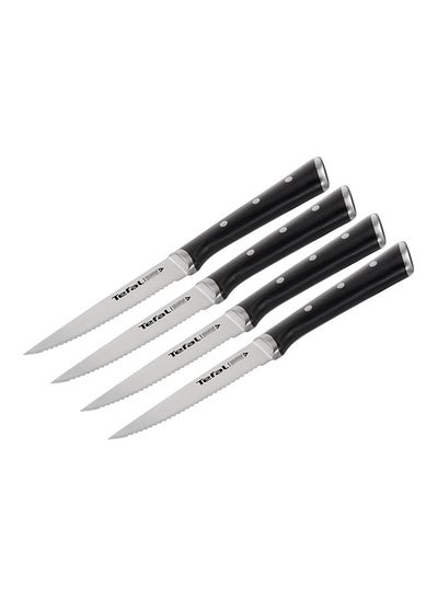 Buy Set of 4 Ice Force Stainless Steel Steak Knives Black 11cm in UAE