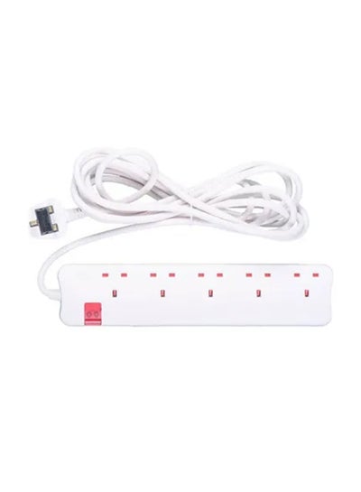 Buy 5-Socket Power Extension Cord White 5meter in Saudi Arabia