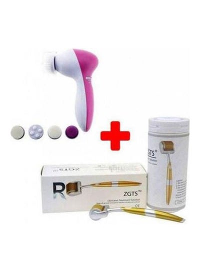 اشتري Derma Roller  5-In-1 Facial Cleansing Brush Gold في مصر