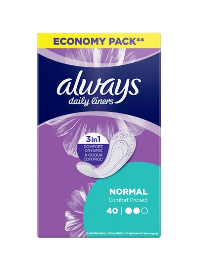 Buy ALWAYS, Comfort Protect daily liners, Normal, Unscented, 40 Liners in Egypt