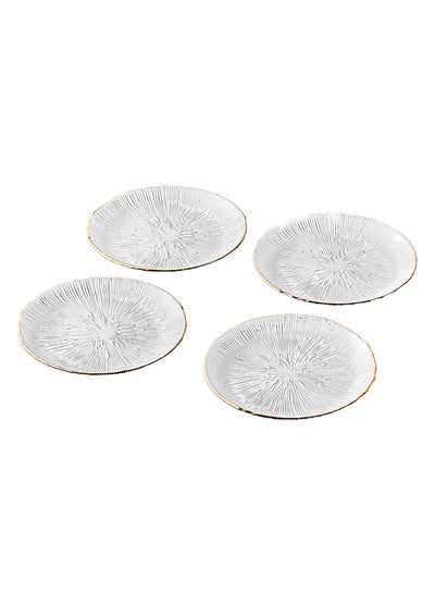 Buy 4-Piece Glass Plate Set Clear 15.5cm in UAE