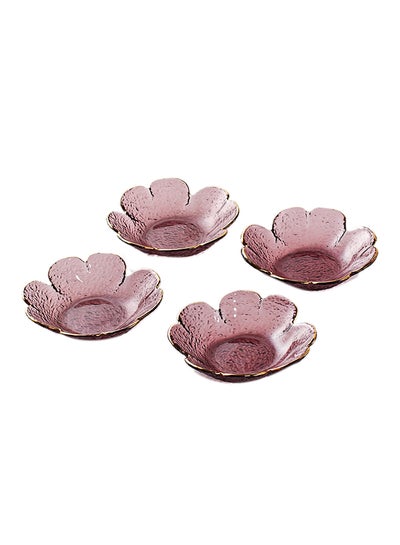 اشتري 4-Piece Household Glass Plate Purple 14.5 x 3.5cm في الامارات