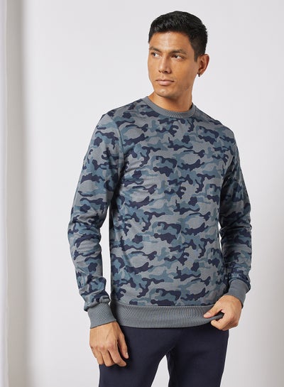 Buy Crew Neck Printed Sweatshirt Pine in UAE