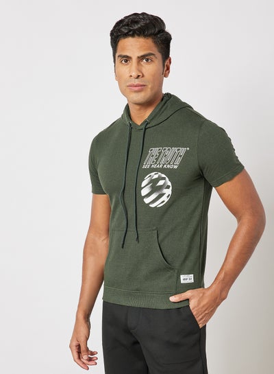 Buy Regular Fit Sweatshirt Olive in UAE