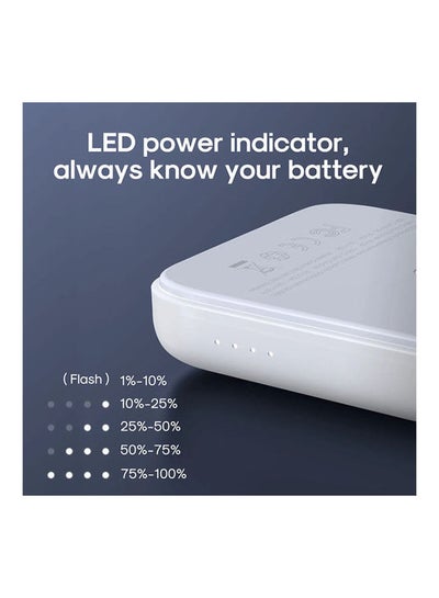 اشتري 10000.0 mAh JR-W020 20W Mini Magnetic Wireless Fast Charging Portable Power Bank White في السعودية