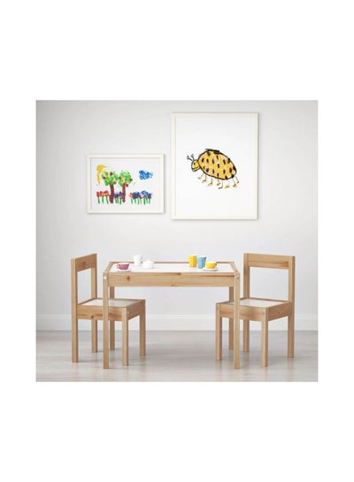 Buy Pine Table And Chair Set White/Brown 45x63x68cm in Saudi Arabia