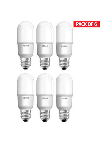 Buy 6-Piece Led Value Stick 9 W/4000K E27 Screw Base Blub Cool White in UAE