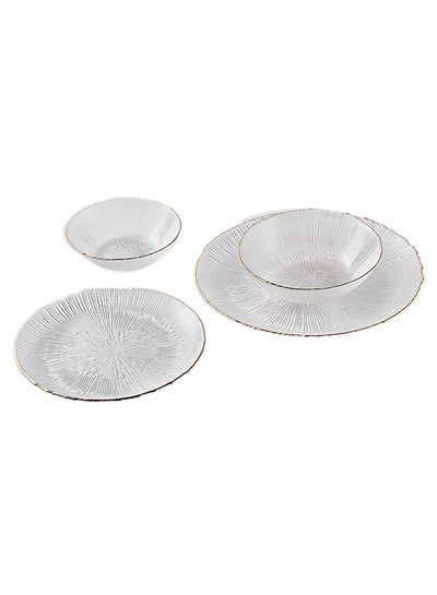 Buy 4-Piece Tableware Set Transparent 26.5x26.5x2cm in Saudi Arabia