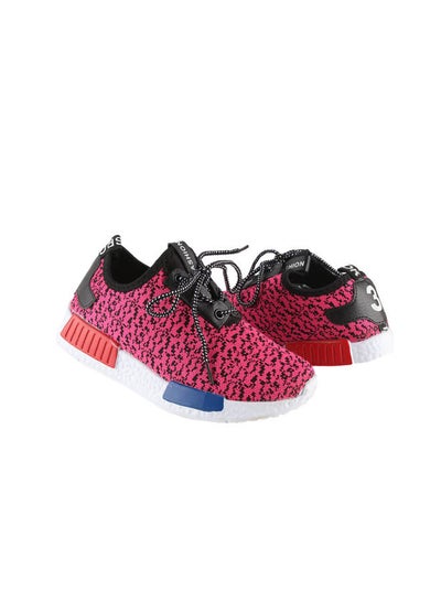 Buy Canvas Low Heel Lace-Up Plain/Basic Sneakers Pink in Egypt