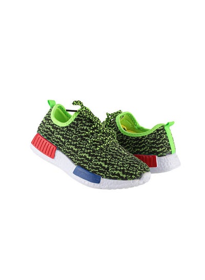 Buy Canvas Low Heel Lace-Up Printed Sneakers Green in Egypt