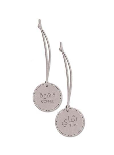 Buy 2-Piece Dallah Flask Tags For Tea & Coffee Camel 6.5 x 6.5cm in UAE