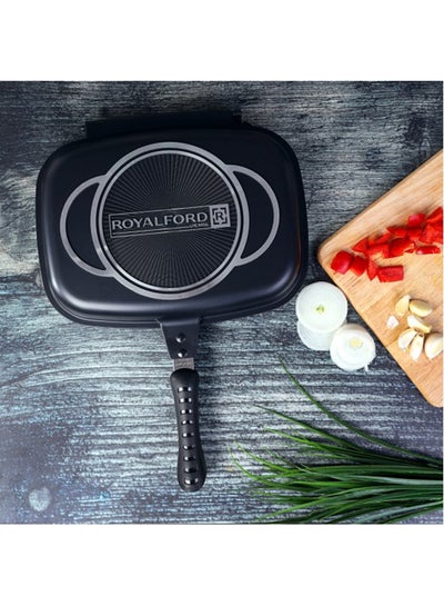 Buy Double Grill Pan Black 32cm in Saudi Arabia