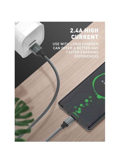 Buy Fast Charging Nylon USB Braided Type C Cable Black in Egypt