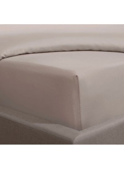 Buy Soft Cosy 300 Thread Count Luxury Single Sized Deep Fitted Sheet Cotton Mink 90x190cm in UAE