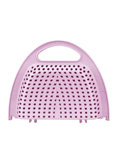 Buy Foldable Fruit Vegetable Washing Basket Strainer Purple 26.6x21.5x5cm in Saudi Arabia