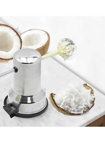 Buy Coconut Scraper With Vacuum Base Silver 11.6x16.8cm in UAE