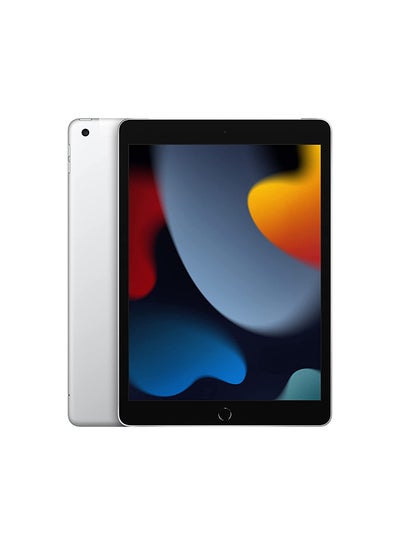 Buy iPad 2021 (9th Generation) 10.2-Inch, 256GB, WiFi, 4G LTE, Silver With Facetime - Middle East Version in UAE
