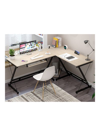 Buy Gaming Table Computer Desk With Stand Beige 161x51x74cm in Saudi Arabia