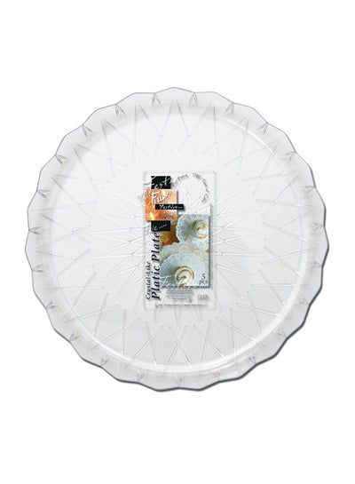 Buy 5-Piece Festive Plastic Platter Set Clear 5x30cm in UAE