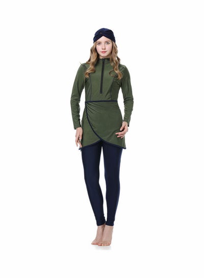 Buy Islamic Long Sleeve Swimwear Burkini Green in Saudi Arabia