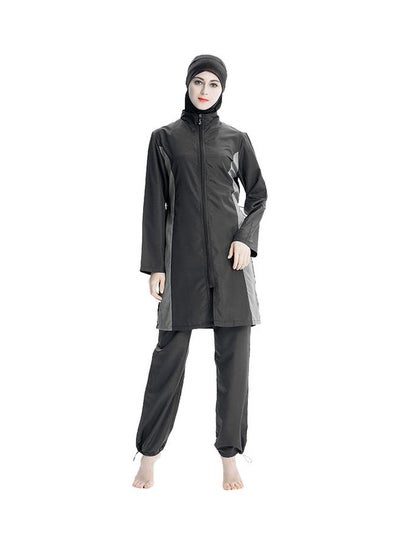 Buy Classic Muslim Loose Fit Burkini Swimsuits Set Black in Saudi Arabia