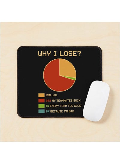 Buy Why I Lose Funny Video Gaming Gift For Gamers Mouse Pad Multicolour in Egypt