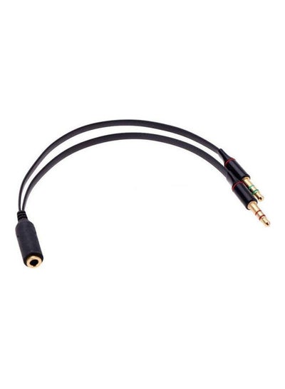 Buy Aux Gold Plated Y Splitter 3.5Mm 1 Female To 2 Male Headphone And Microphone Black in Egypt