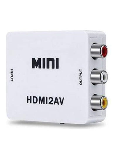 Buy 1080P Hdmi To Av 3Rca Cvbs Composite Video Audio Converter Adapter White in Egypt
