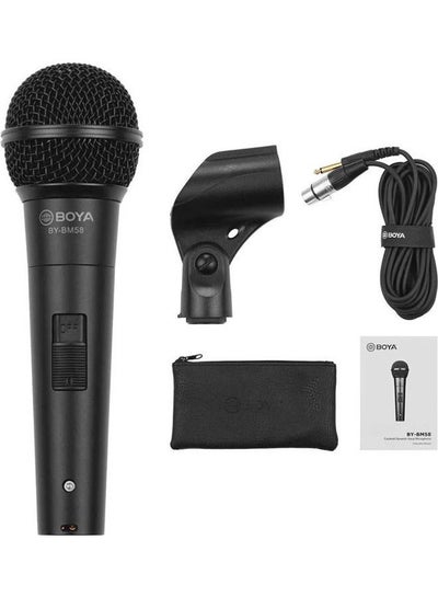 Buy Professional Cardioid Dynamic Microphone With 5 Metre Xlr Cable BY-BM58 Black in UAE