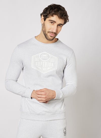 Buy Graphic Pullover Grey in UAE