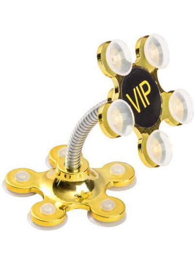 Buy Flower Sucker Stand 360 Rotatable Car Bracket Suction Cup Phone Holder Gold in Egypt