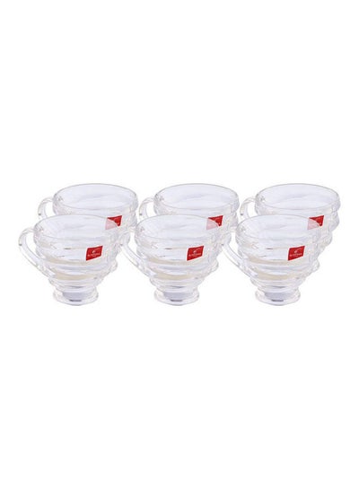 Buy Glass Tea Mug Set - 6 Pieces Clear 8.5x8cm in Egypt